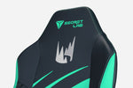 View of the headrest of the League of Legends LEC Edition Secretlab OMEGA Series Gaming Chair